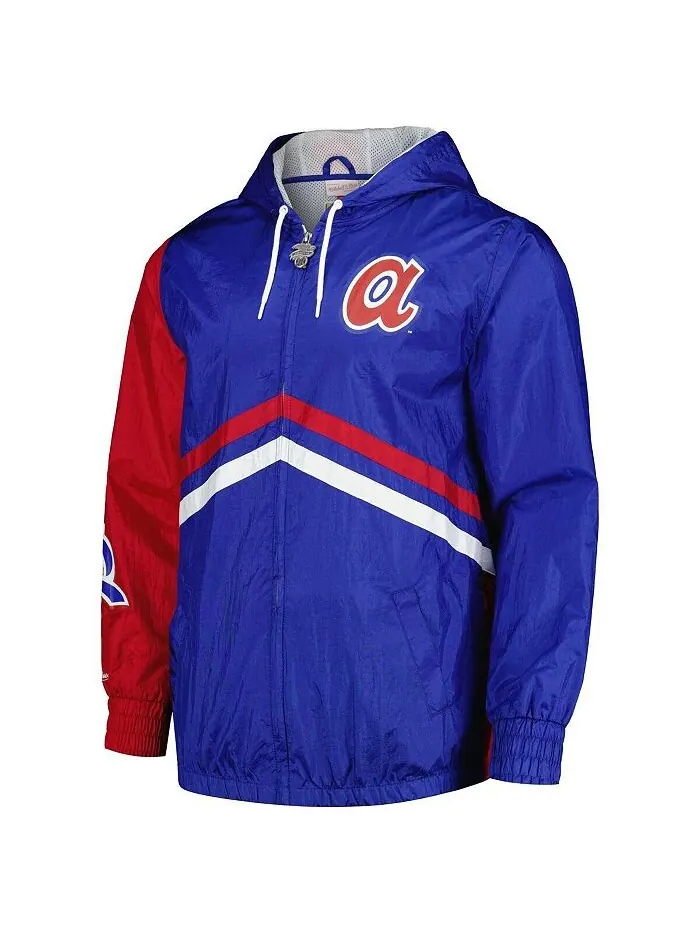 Мужская ветровка с капюшоном и молнией во всю длину Royal Atlanta Braves Undeniable Mitchell & Ness — изображение 2 из 2