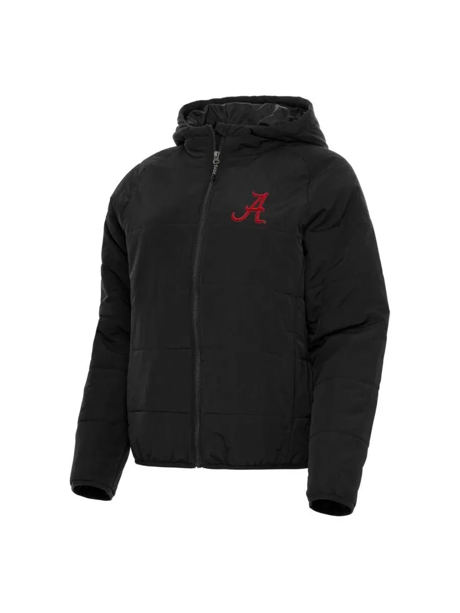 Женская черная пуховая куртка на молнии Alabama Crimson Tide Universe Antigua — изображение 1 из 1, черный