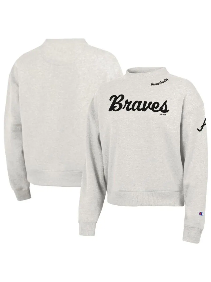 Женская толстовка Stone Atlanta Braves Triumph Tri-Blend Champion — изображение 1 из 3, серый