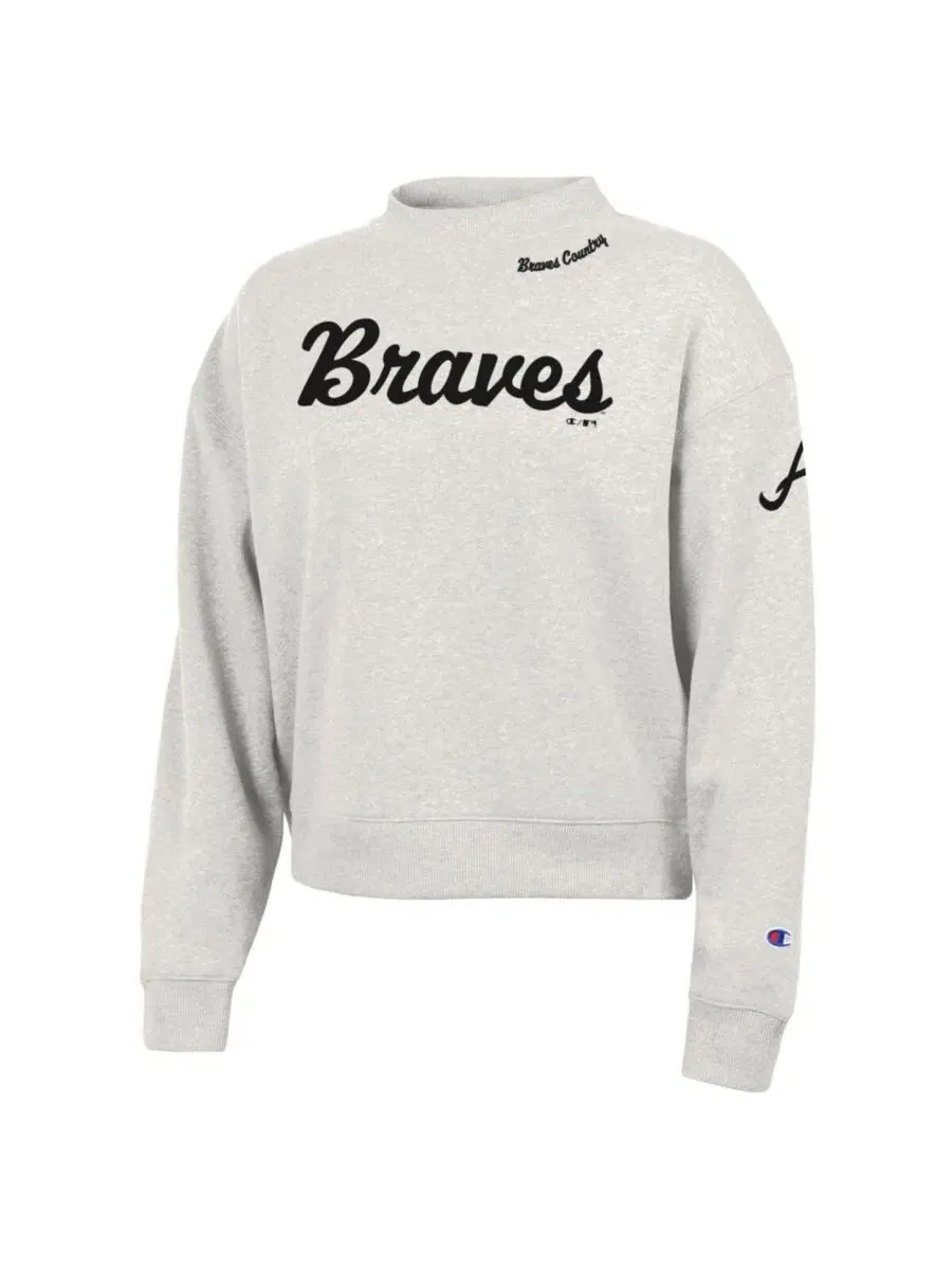 Женская толстовка Stone Atlanta Braves Triumph Tri-Blend Champion — изображение 2 из 3, серый