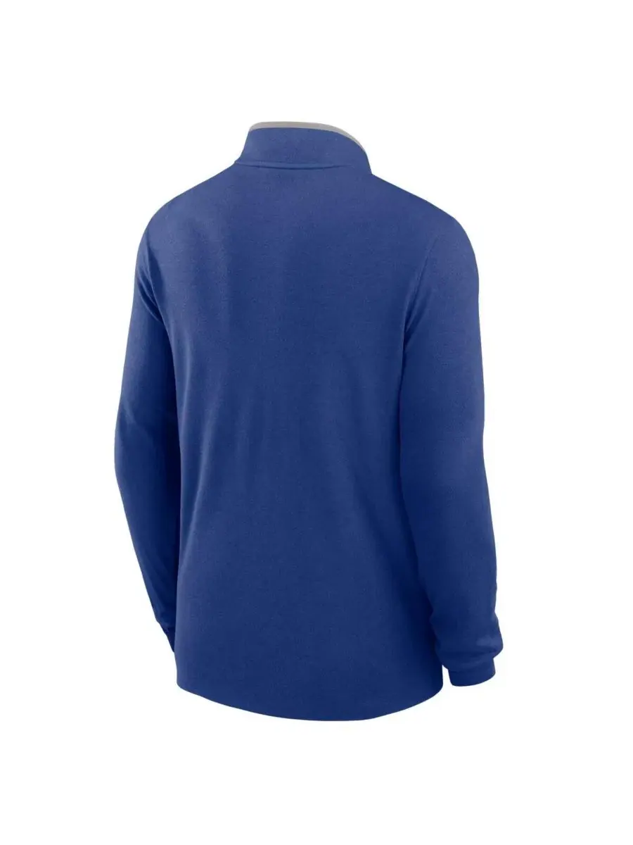 Мужская футболка Nike Royal New York Mets Dri-FIT Victory с половинной молнией Fanatics — изображение 3 из 3, серый