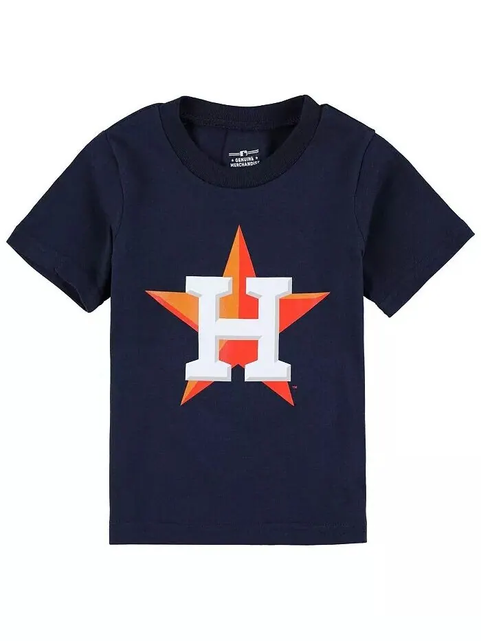 Темно-синяя футболка с основным логотипом Houston Astros Team Crew для мальчиков и девочек для — изображение 1 из 1