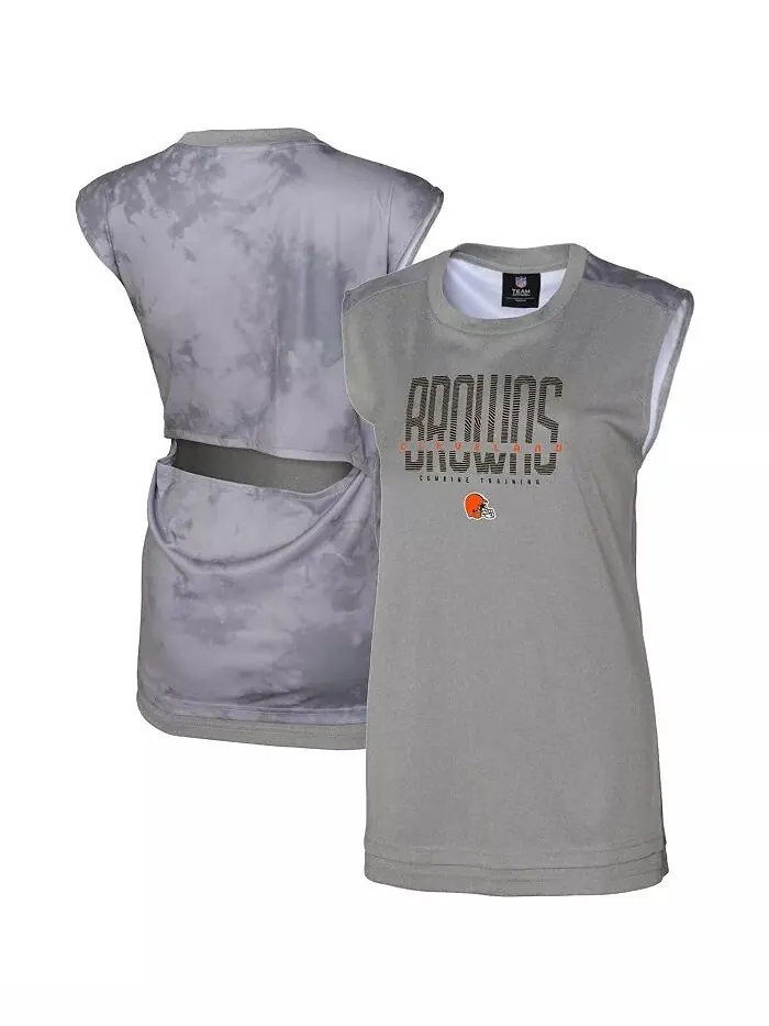 Женская серая майка Cleveland Browns No Sweat Outerstuff — изображение 1 из 3