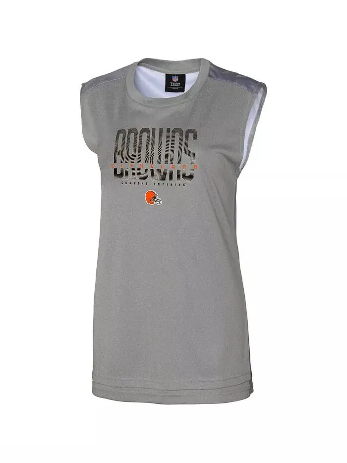 Женская серая майка Cleveland Browns No Sweat Outerstuff — изображение 3 из 3