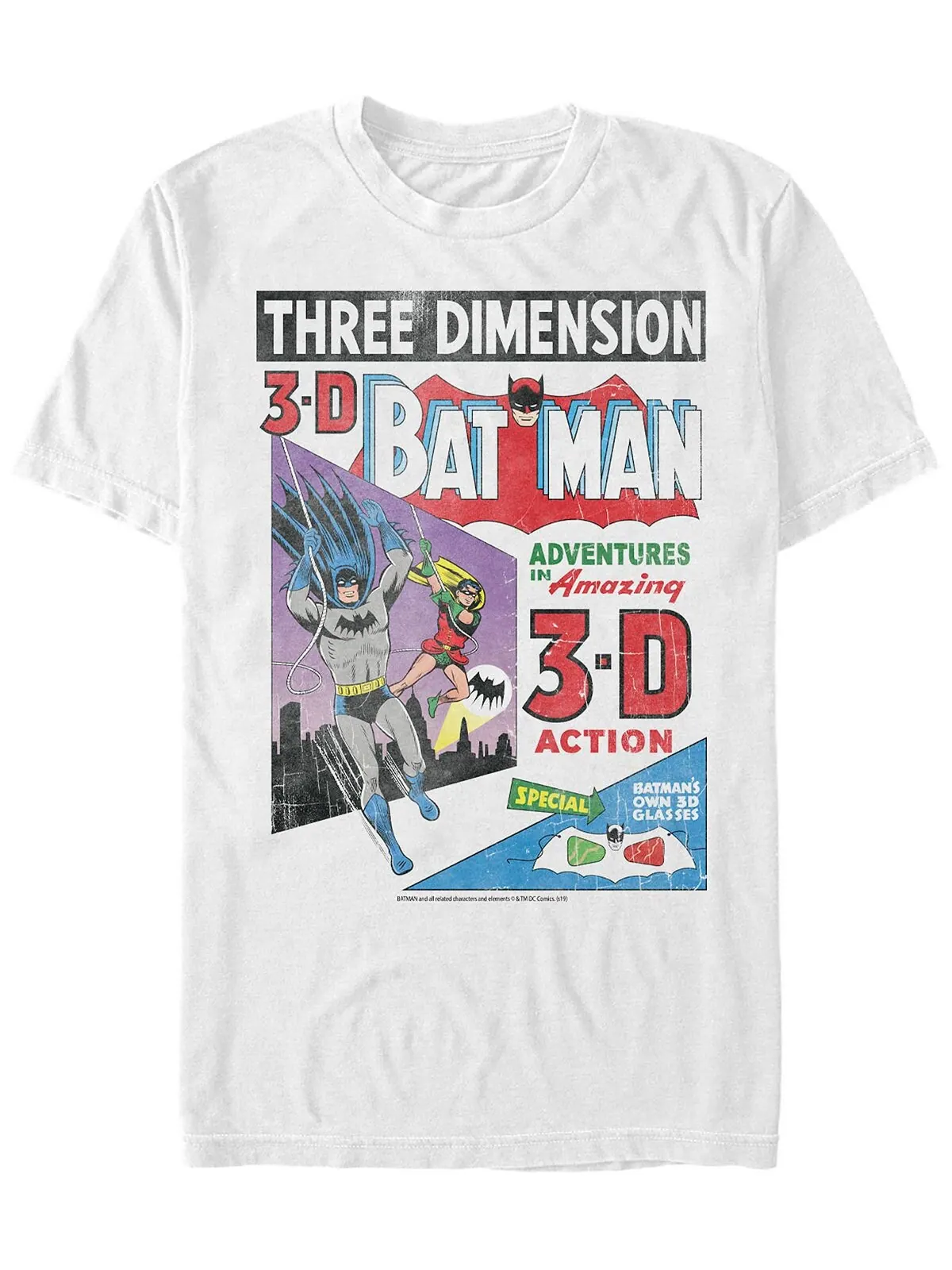 Мужская футболка с коротким рукавом dc batman 3d comic cover Fifth Sun — изображение 1 из 1, белый