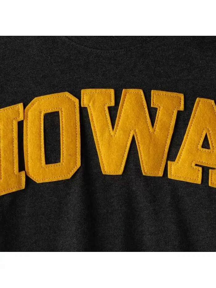 Женская футболка с длинным рукавом из чёрного меланжевого цвета Iowa Hawkeyes Two-Hit Canyon — изображение 4 из 4