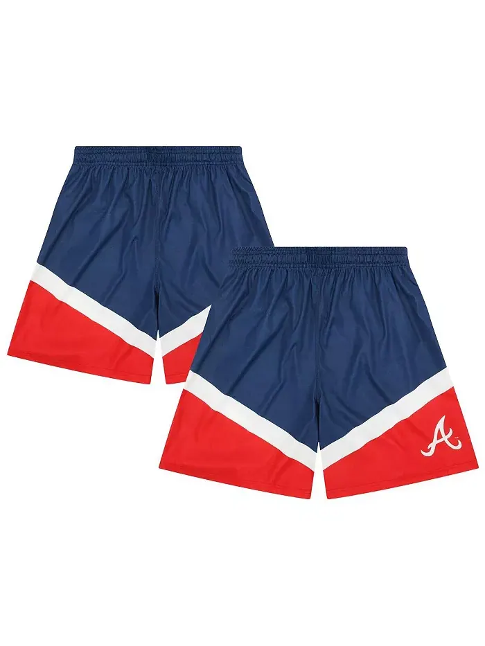 Мужские шорты Atlanta Braves с цветными блоками в сине-красном цвете FOCO — изображение 1 из 3