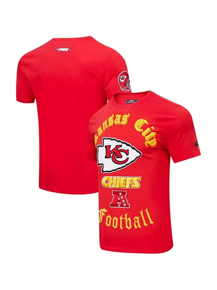 Мужская футболка Kansas City Chiefs в красном цвете с принтом Old English Pro Standard — изображение 1 из 4