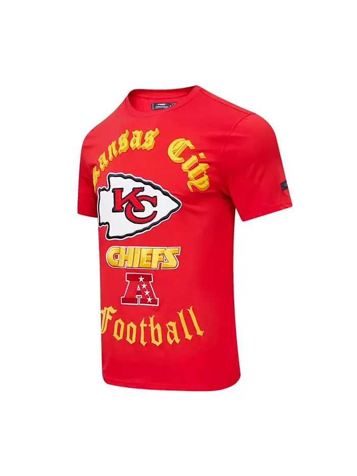 Мужская футболка Kansas City Chiefs в красном цвете с принтом Old English Pro Standard — изображение 2 из 4