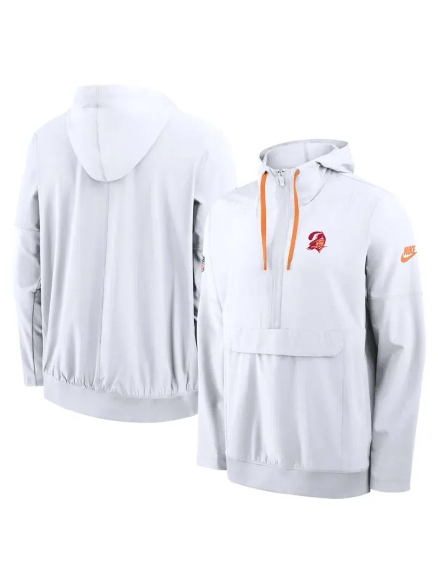 Анорак-худи с полузамком Nike White — изображение 1 из 3, белый оранжевый