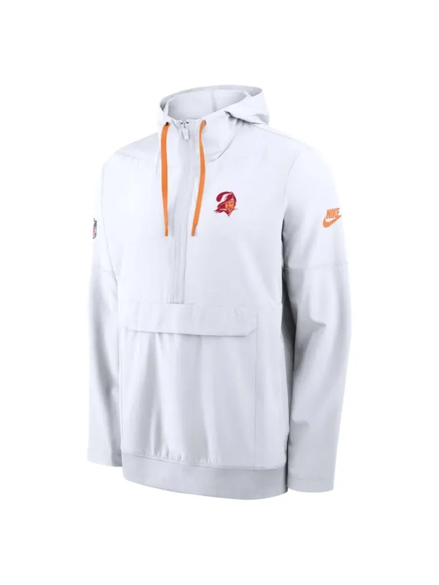 Анорак-худи с полузамком Nike White — изображение 2 из 3, белый оранжевый