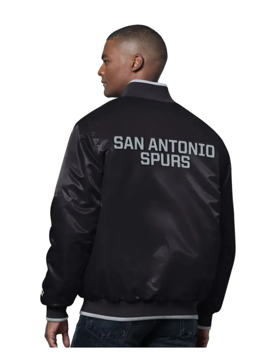 Куртка-бомбер сатиновая San Antonio Spurs The Ambassador Satin Varsity Starter — изображение 2 из 2, черный
