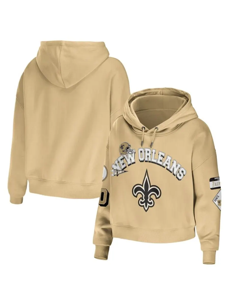Худи-пуловер с капюшоном и принтом New Orleans Saints WEAR by Erin Andrews — изображение 1 из 3, золото