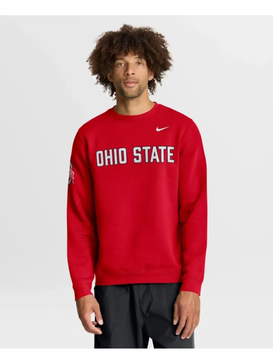 Свитшот с длинным рукавом Ohio State Buckeyes 2026 Sideline Club Nike — изображение 1 из 5, алый