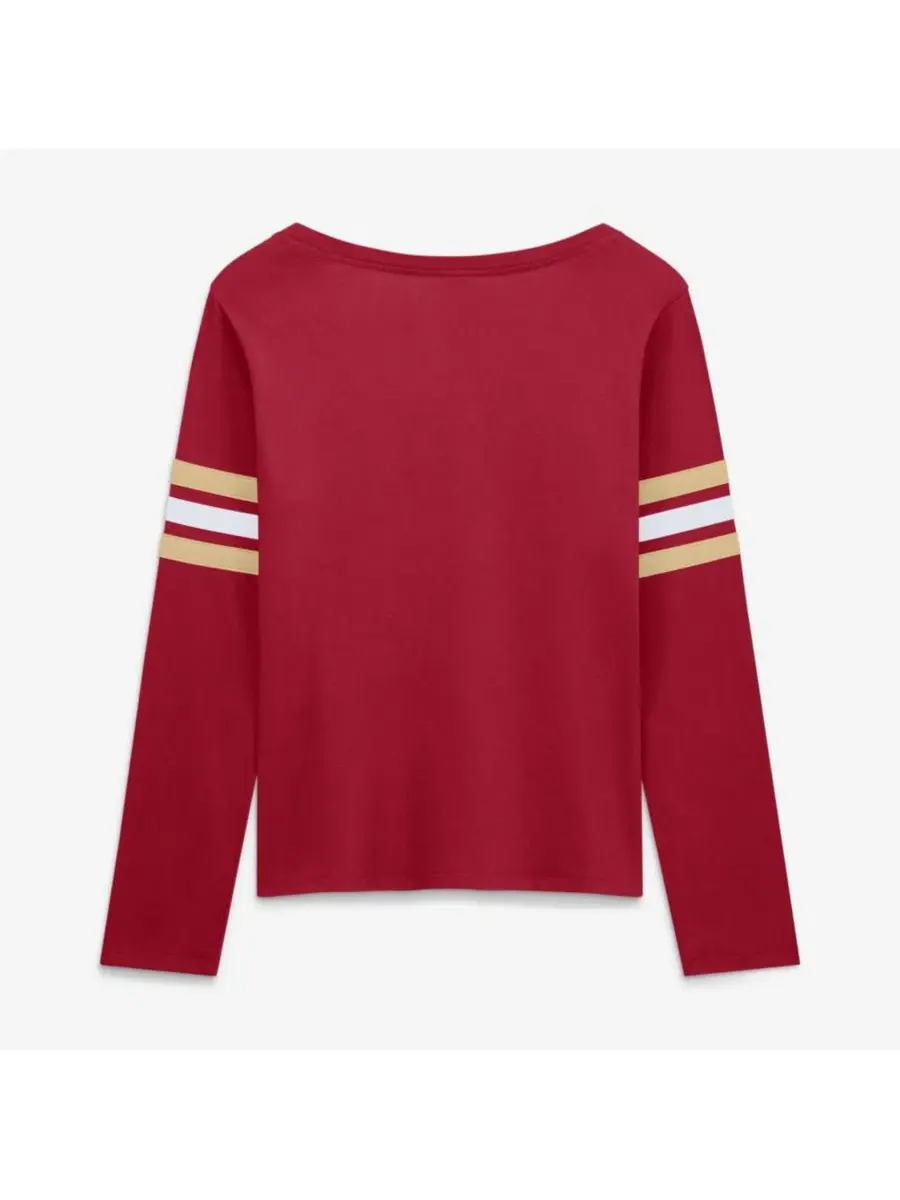 Женская футболка с длинным рукавом и шнуровкой San Francisco 49ers Team First Coverage Scheme — изображение 2 из 2