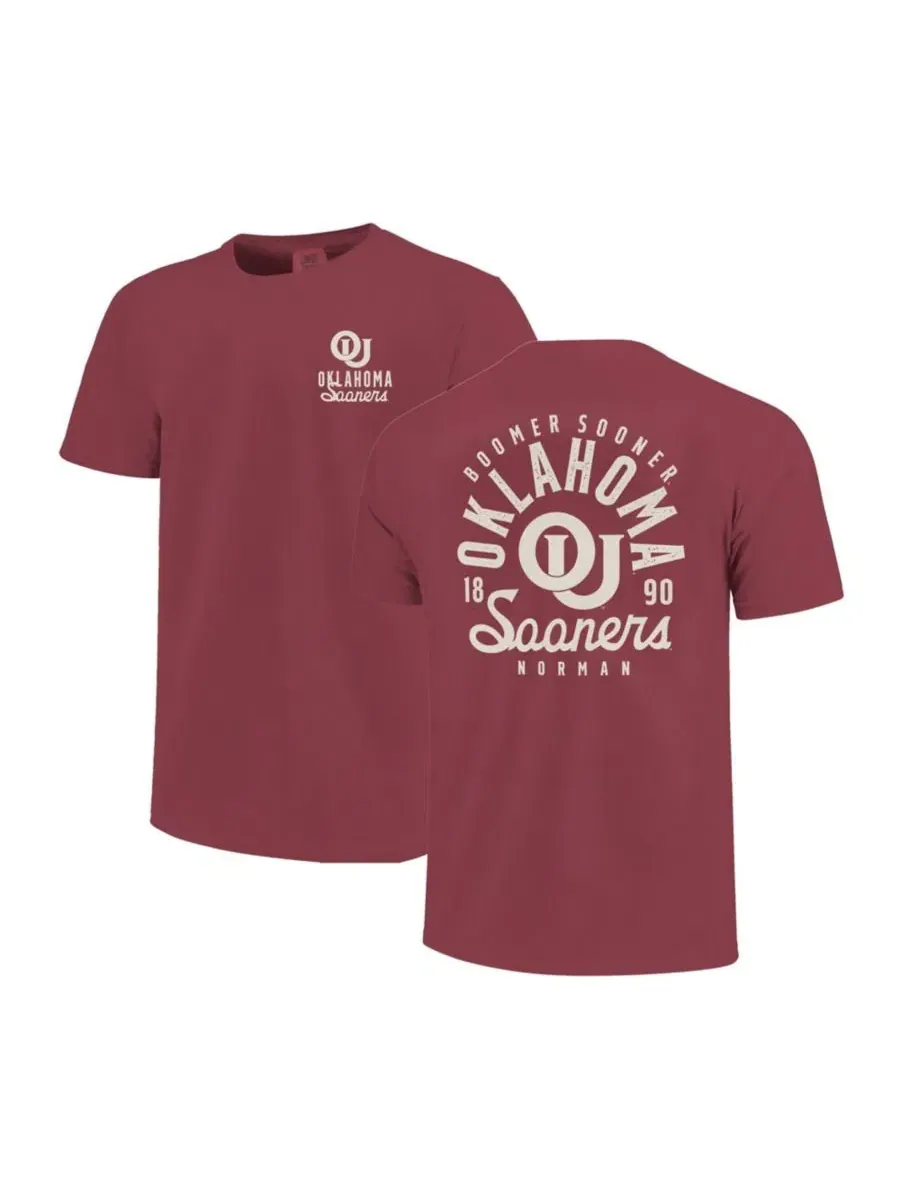Футболка с принтом команды Oklahoma Sooners, Comfort Colors Image One — изображение 1 из 3, красный