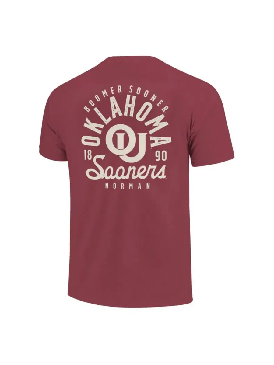 Футболка с принтом команды Oklahoma Sooners, Comfort Colors Image One — изображение 2 из 3, красный