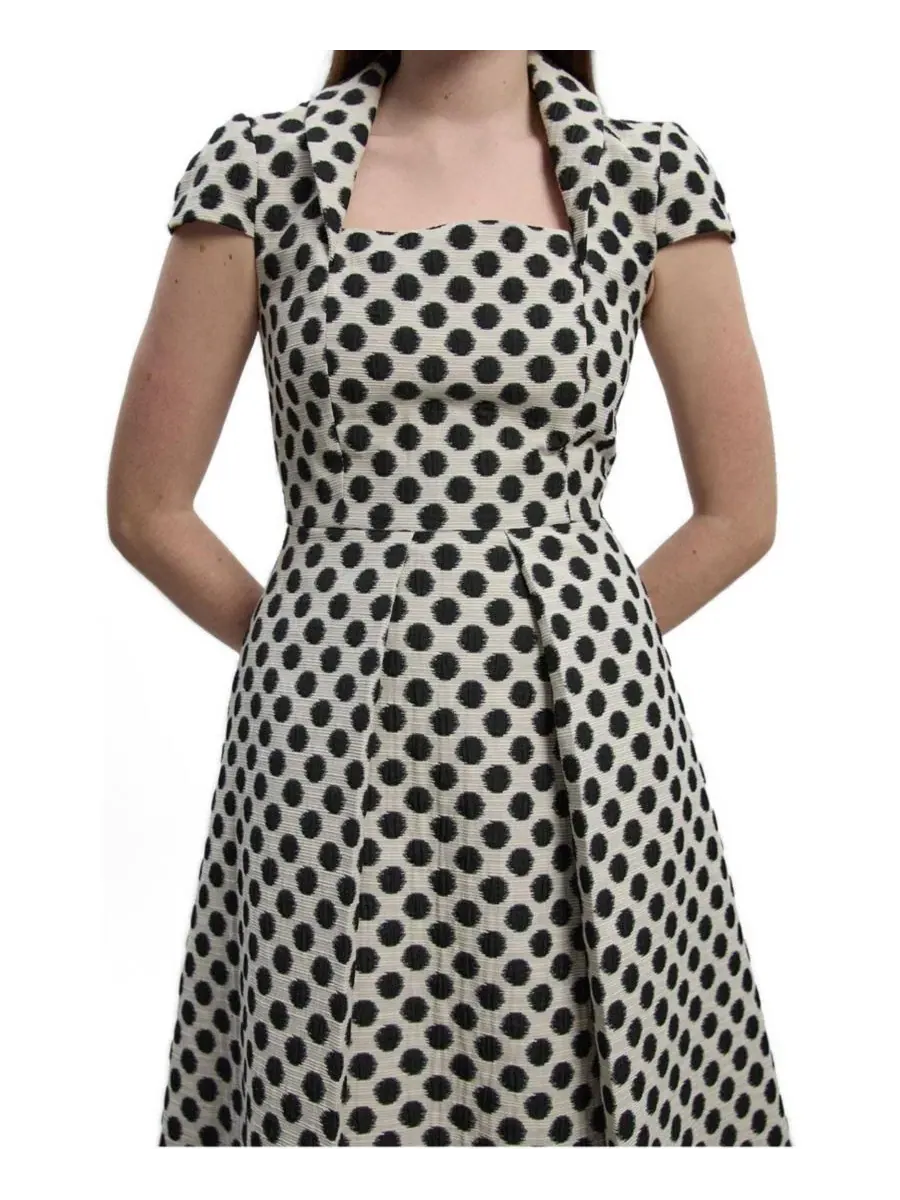 Платье миди с принтом и квадратным вырезом Karen Millen, Mono — изображение 2 из 4