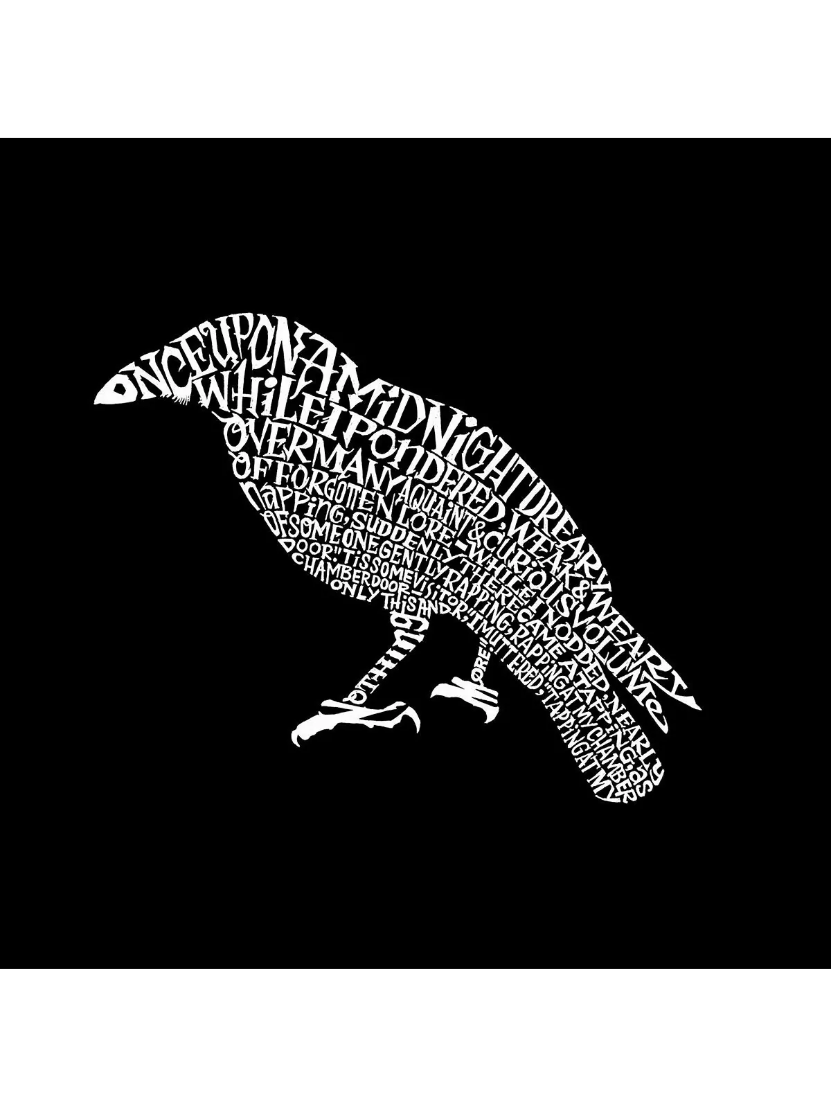 Мужская футболка premium word art - the raven LA Pop Art — изображение 2 из 2, черный