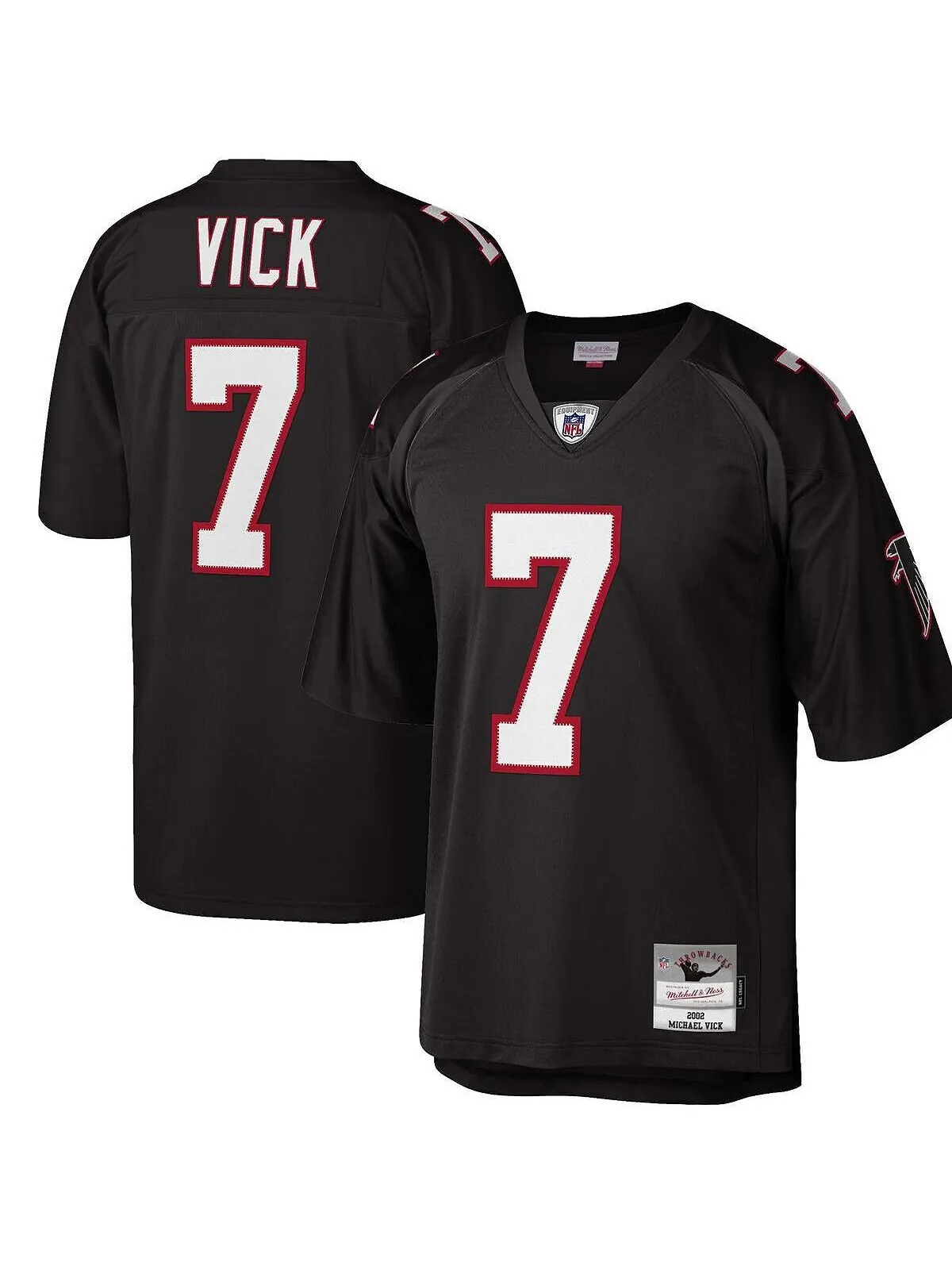 Мужская футболка michael vick black atlanta falcons big and tall 2002, копия игрока на пенсии — изображение 1 из 3, черный