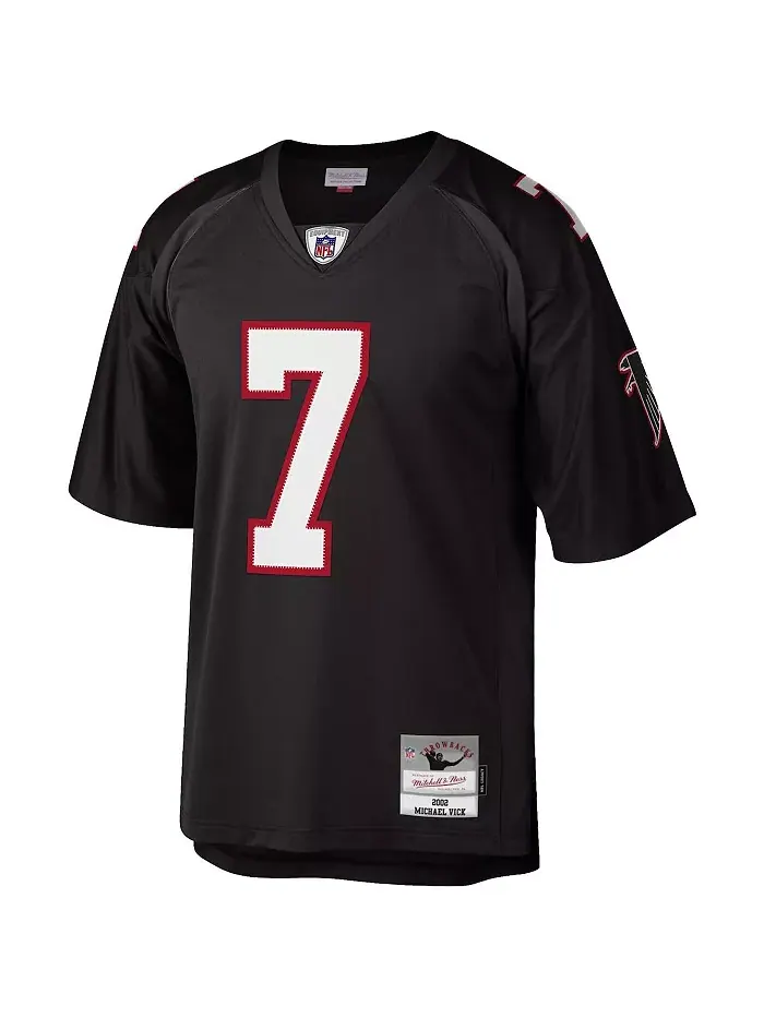 Мужская реплика джерси Майкла Вика Atlanta Falcons 2002 года для высоких и полных, черная Mitchell — изображение 3 из 3