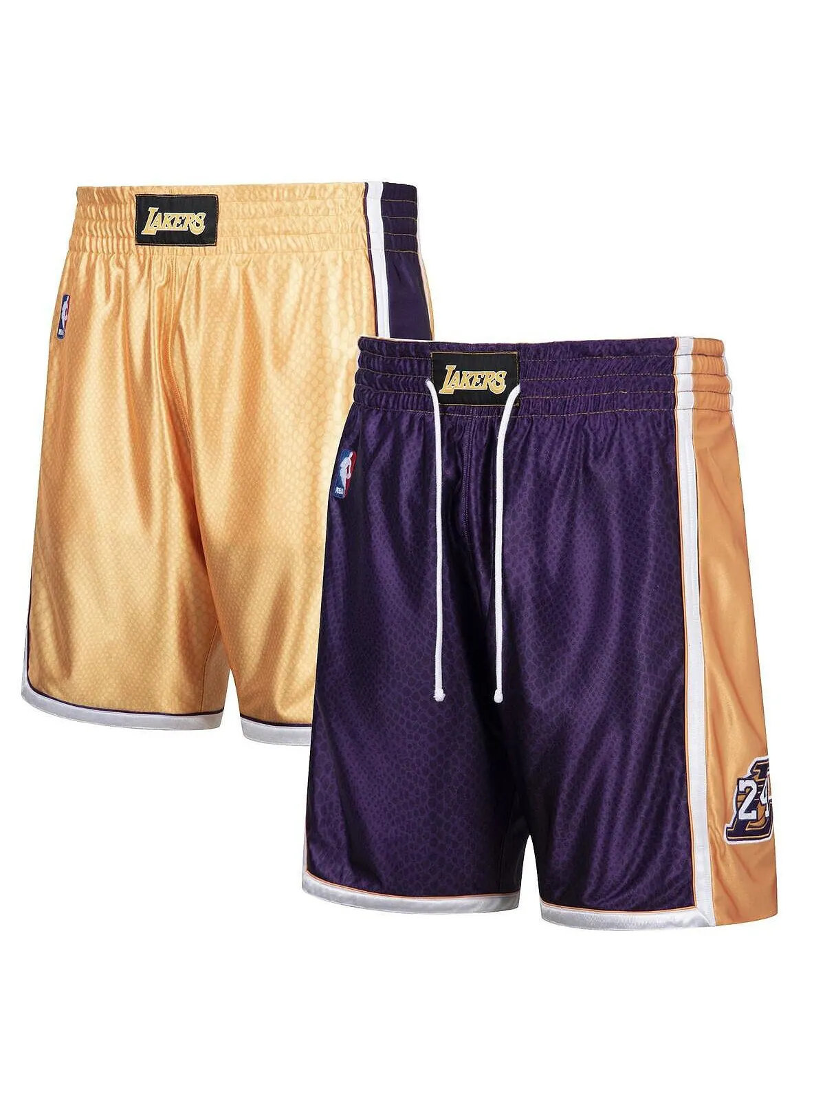 Мужские двусторонние шорты los angeles lakers authentic золотистого и пурпурного цвета с — изображение 1 из 4