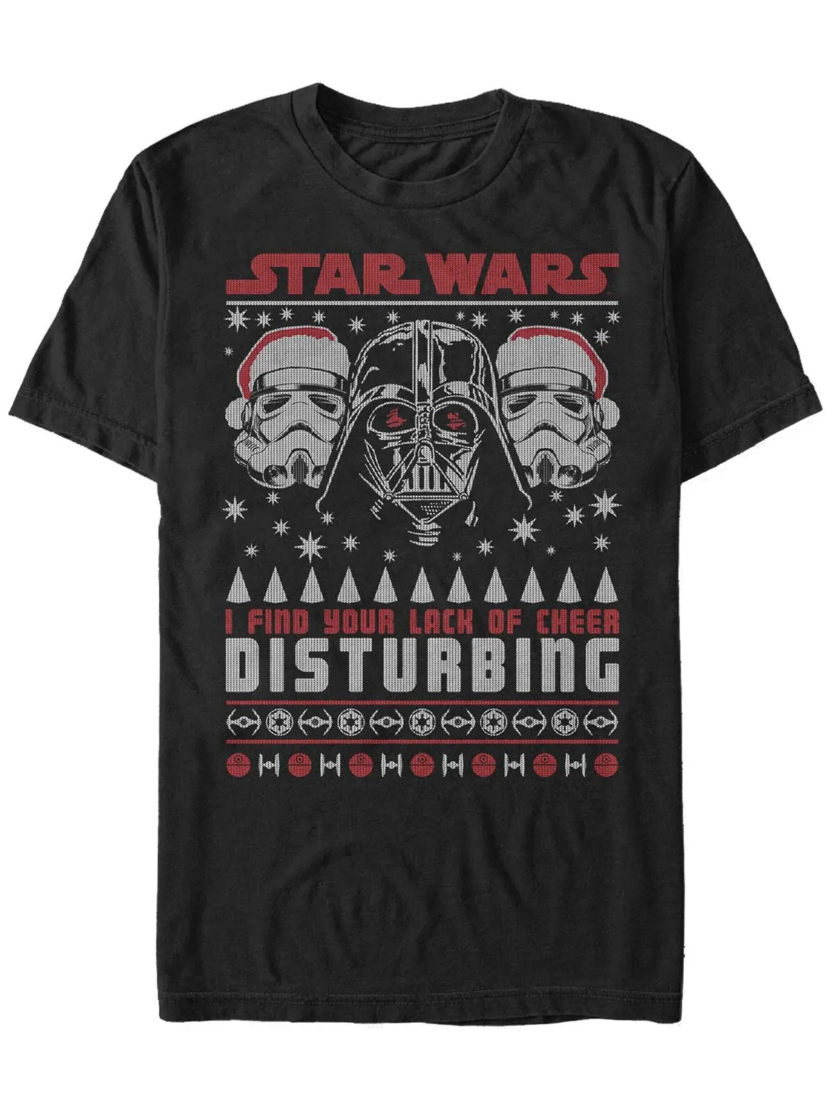 Мужская футболка с коротким рукавом star wars darth vader lack of cheer christmas Fifth Sun — изображение 1 из 1, черный