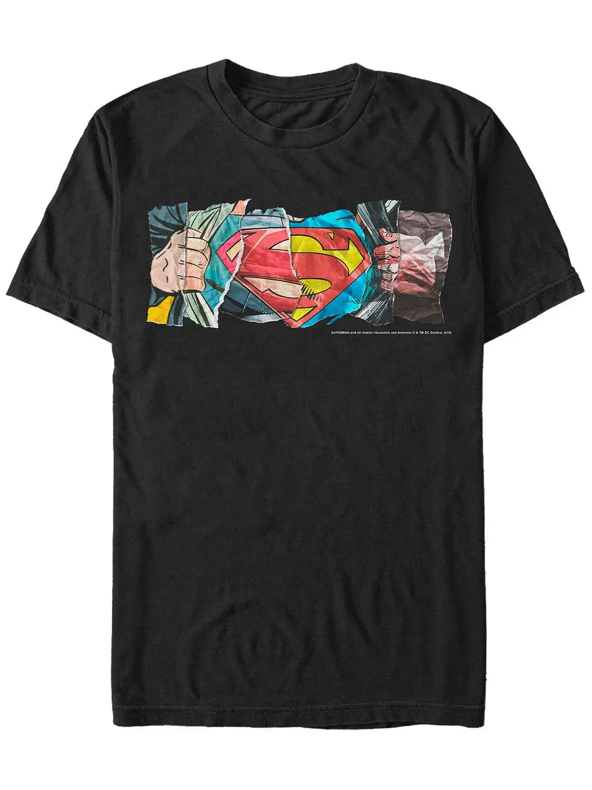 Мужская футболка с коротким рукавом dc superman paper collage logo Fifth Sun — изображение 1 из 1, черный