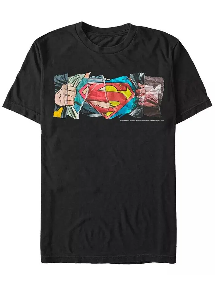 Мужская футболка с короткими рукавами и логотипом DC Superman Paper Collage Fifth Sun — изображение 1 из 1