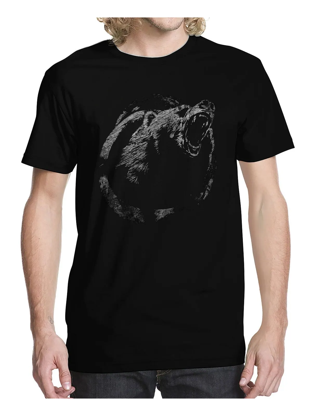 Мужская футболка с рисунком медведя Buzz Shirts