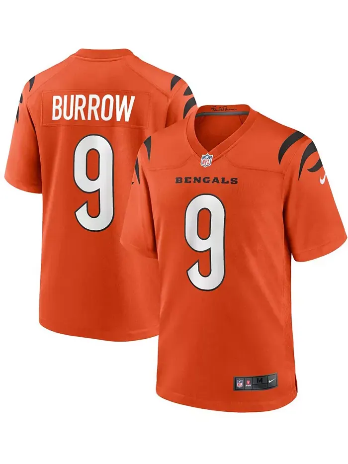 Мужская оранжевая альтернативная игровая футболка Cincinnati Bengals Joe Burrow Nike — изображение 1 из 3
