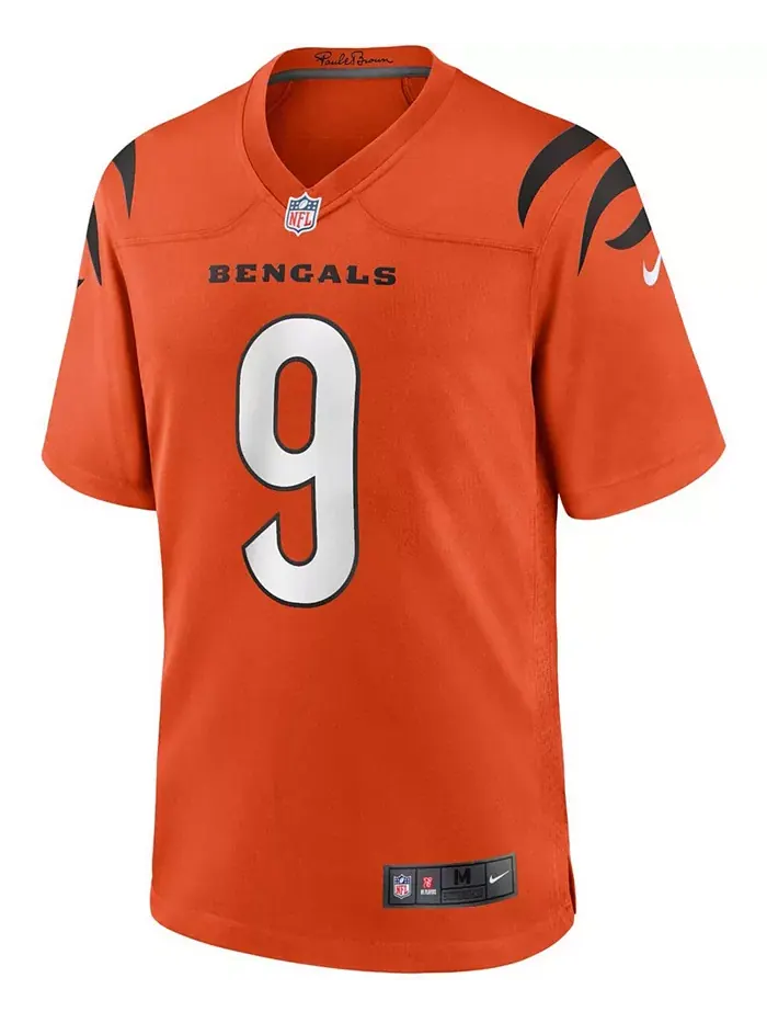 Мужская оранжевая альтернативная игровая футболка Cincinnati Bengals Joe Burrow Nike — изображение 2 из 3