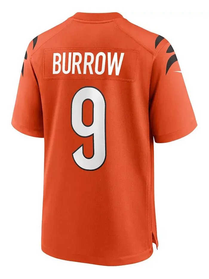 Мужская оранжевая альтернативная игровая футболка Cincinnati Bengals Joe Burrow Nike — изображение 3 из 3