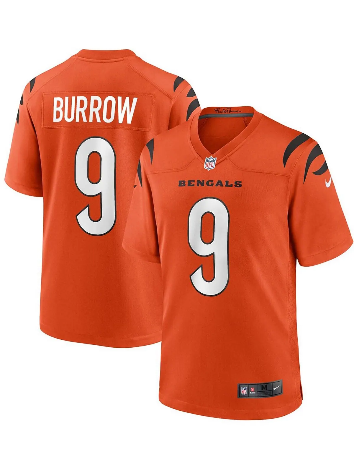 Мужская футболка для альтернативной игры Joe Burrow Orange Cincinnati Bengals Nike — изображение 1 из 3, оранжевый