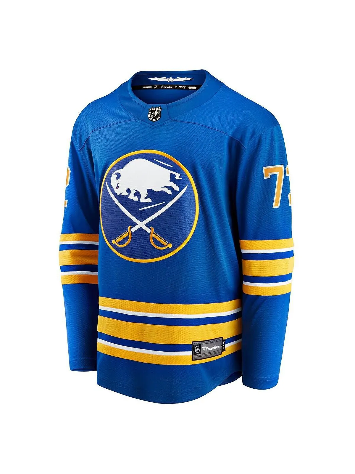 Мужская фирменная футболка Tage Thompson Royal Buffalo Sabre Home Breakaway Player Fanatics — изображение 2 из 3, королевский