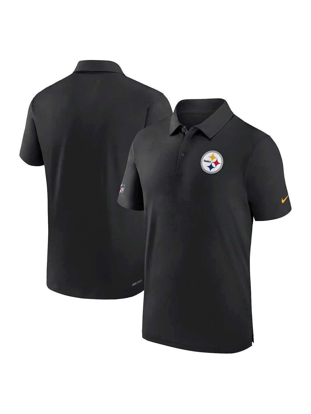 Мужская черная рубашка-поло Pittsburgh Steelers Sideline Coaches Performance Nike — изображение 1 из 3, черный
