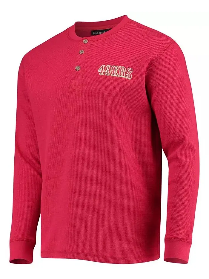 Футболка мужская с длинным рукавом цвета алый San Francisco 49Ers Team Maverick Thermal Henley — изображение 4 из 4