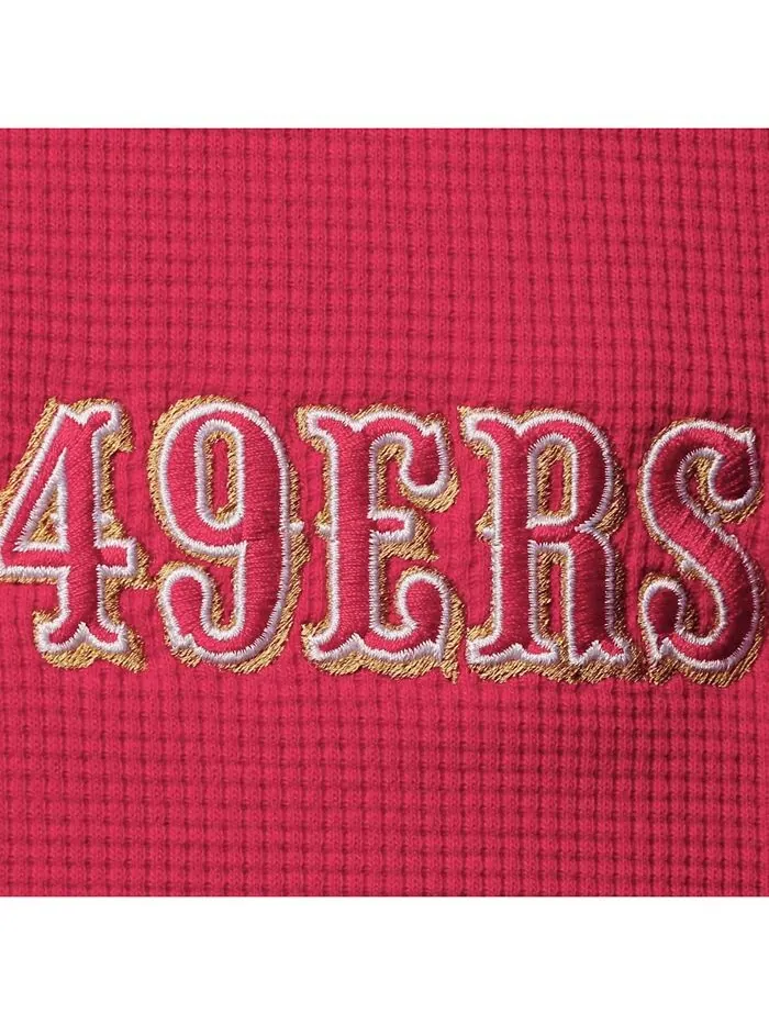 Мужская футболка Scarlet San Francisco 49Ers Team Maverick Thermal Henley с длинным рукавом — изображение 2 из 4, алый