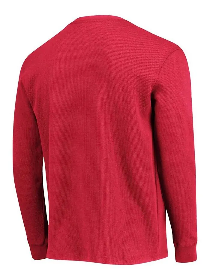 Мужская футболка Scarlet San Francisco 49Ers Team Maverick Thermal Henley с длинным рукавом — изображение 3 из 4, алый