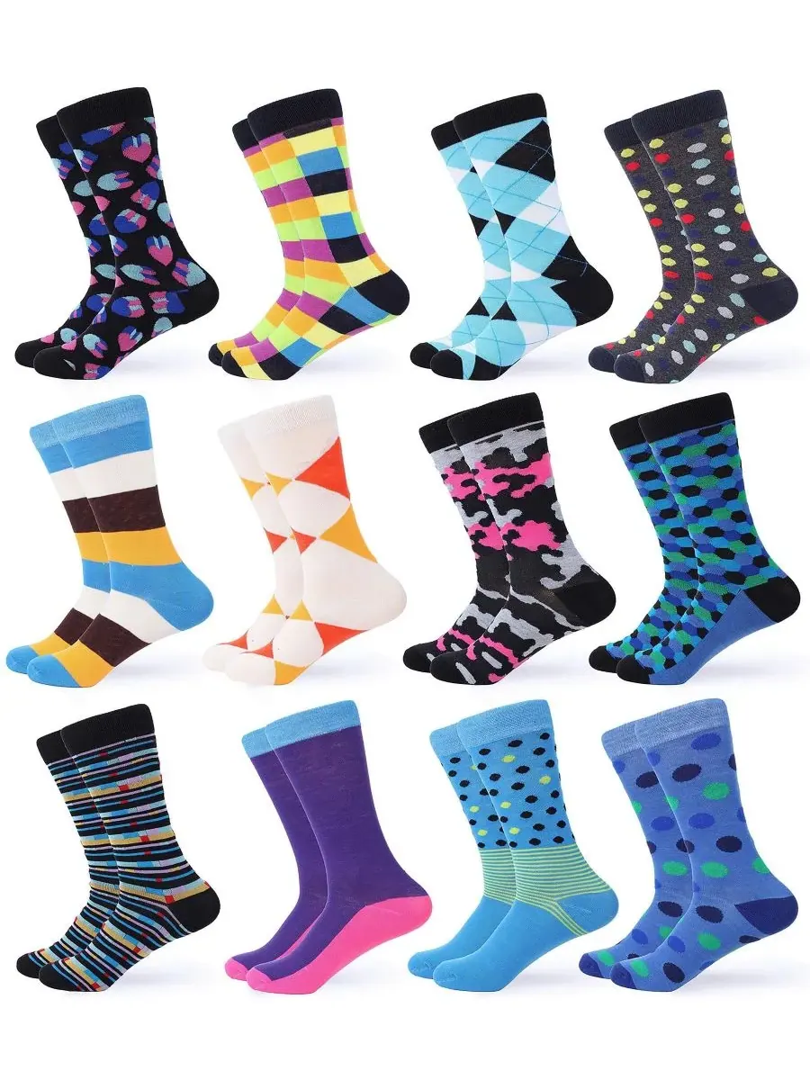 Gallery Seven Мужские разноцветные носки Swish, упаковка из 12 штук