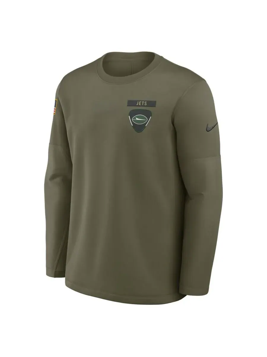 Nike Мужская футболка с длинным рукавом Therma-FIT New York Jets 2025 Salute to Service Sideline — изображение 2 из 3