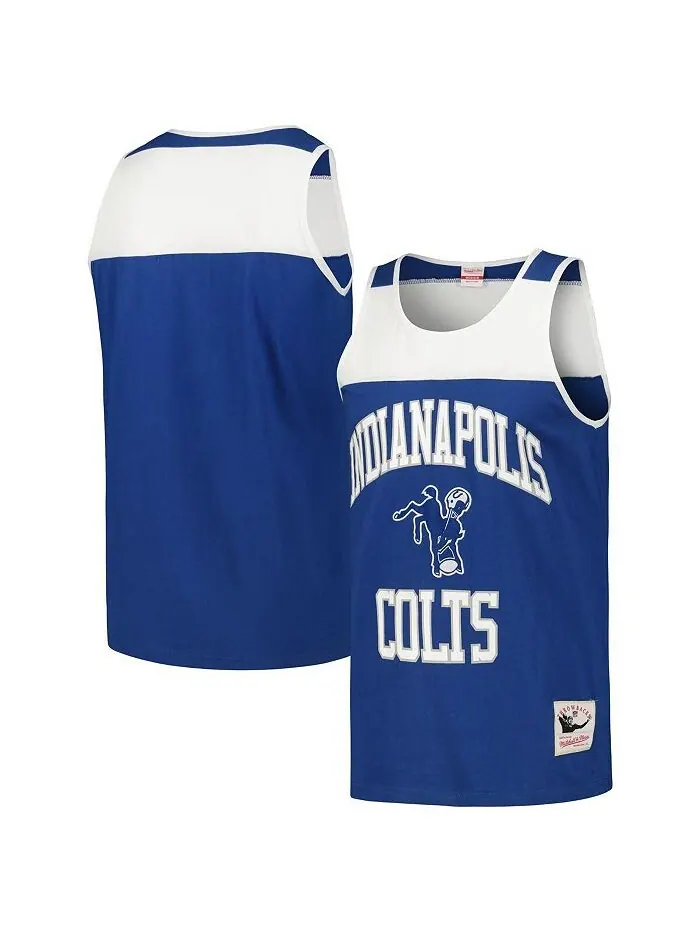 Мужская майка с цветными блоками королевского и белого цветов Indianapolis Colts Heritage Mitchell — изображение 1 из 2