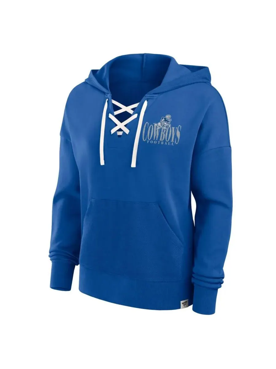 Женская толстовка с капюшоном Royal Dallas Cowboys Blitz Left на шнуровке Fanatics — изображение 3 из 3, королевский