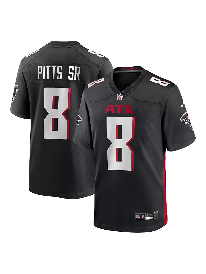 Мужская игровая футболка Atlanta Falcons Team Game черного цвета Kyle Pitts Sr Nike — изображение 1 из 3