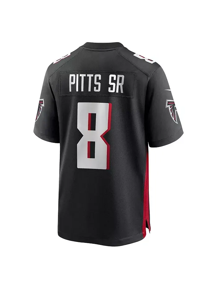 Мужская игровая футболка Atlanta Falcons Team Game черного цвета Kyle Pitts Sr Nike — изображение 2 из 3