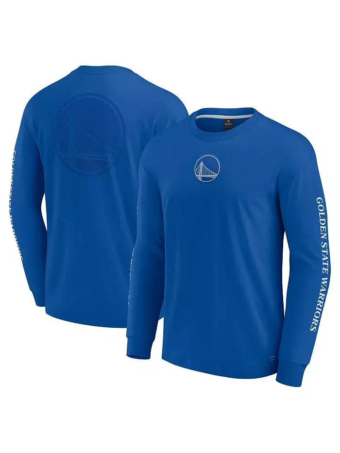 Мужская футболка с длинным рукавом Royal Golden State Warriors Elements Strive Fanatics — изображение 1 из 3