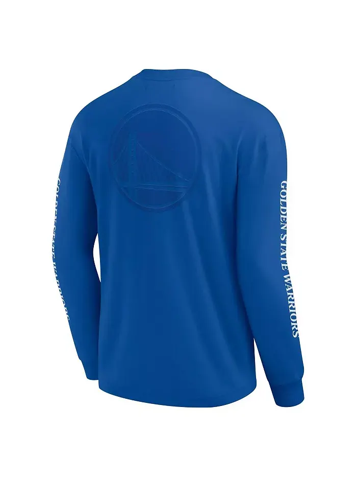 Мужская футболка с длинным рукавом Royal Golden State Warriors Elements Strive Fanatics — изображение 2 из 3