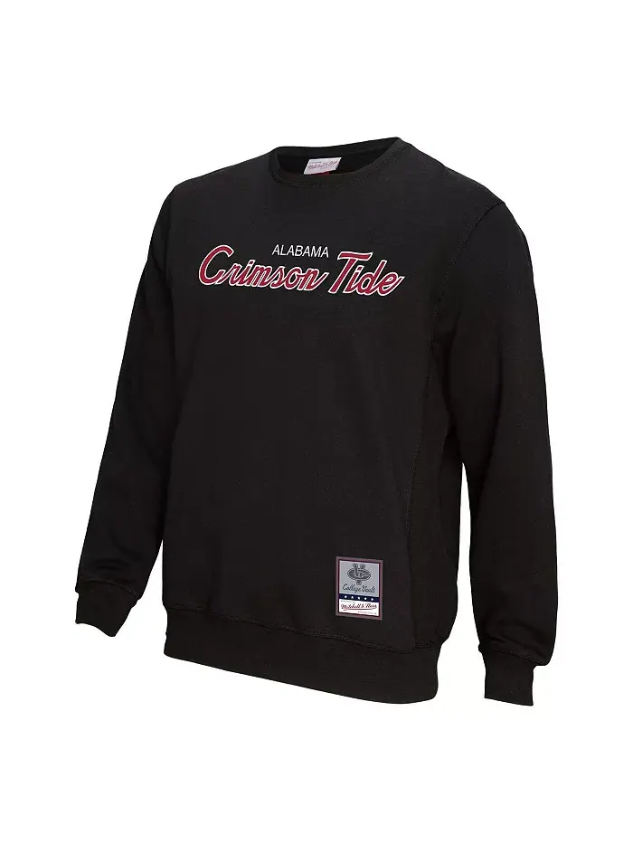 Мужская черная толстовка Alabama Crimson Tide Elite Script Mitchell & Ness — изображение 3 из 3
