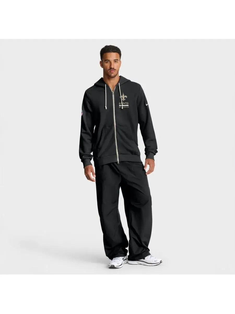 Nike Мужская черная толстовка на молнии New Orleans Saints Sideline Standard Issue Utility Player — изображение 2 из 5