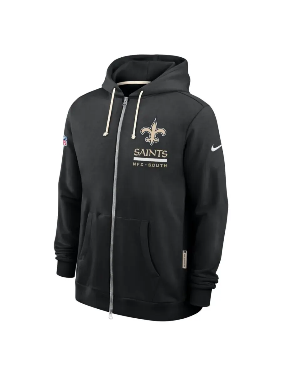Nike Мужская черная толстовка на молнии New Orleans Saints Sideline Standard Issue Utility Player — изображение 4 из 5